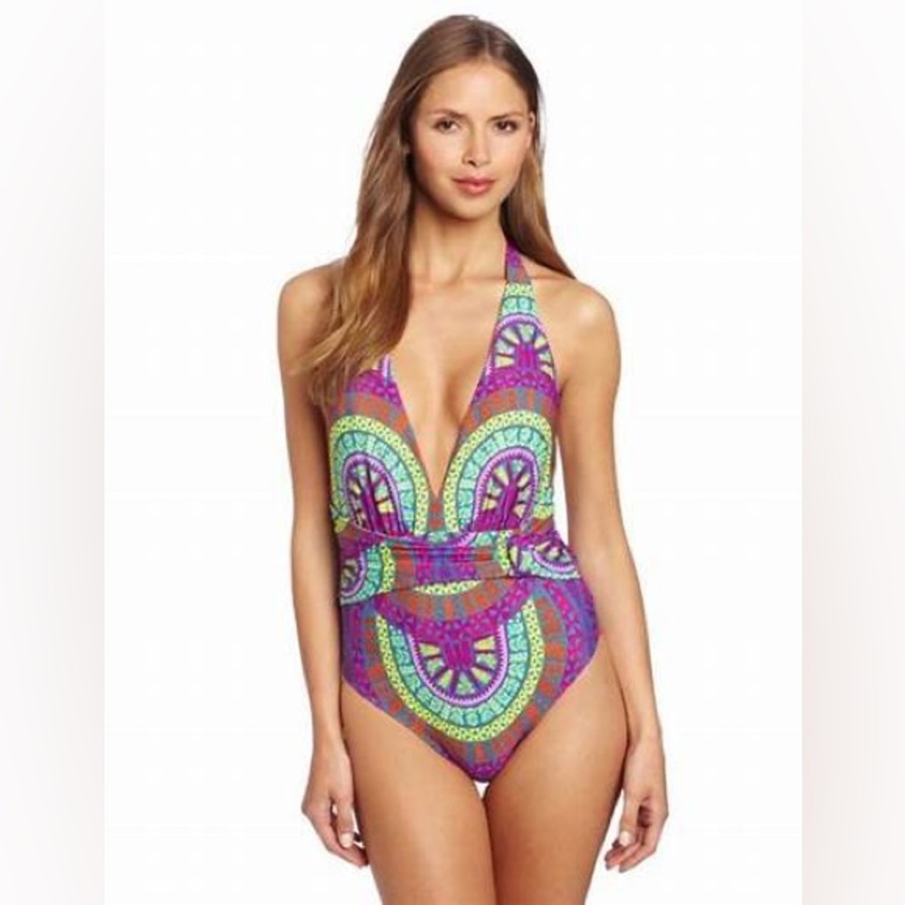 Mara Hoffman Medicine Wheel Plunge Swimsuit